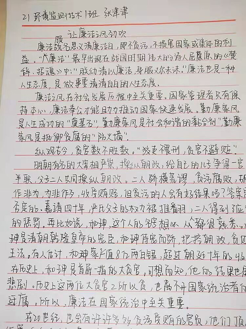 廉洁日记图片